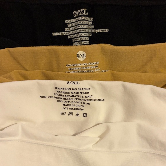 Brand new Amazon Women's Black, White, and Tan anti chafing slip Shorts - Picture 2 of 2